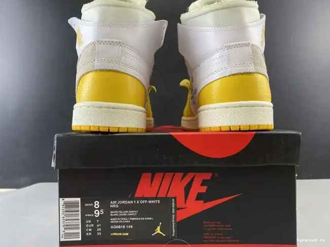 Jordan Dark Air Yellow-Cone NRG Off-White 1 AQ0818-149 Powder x White 0426